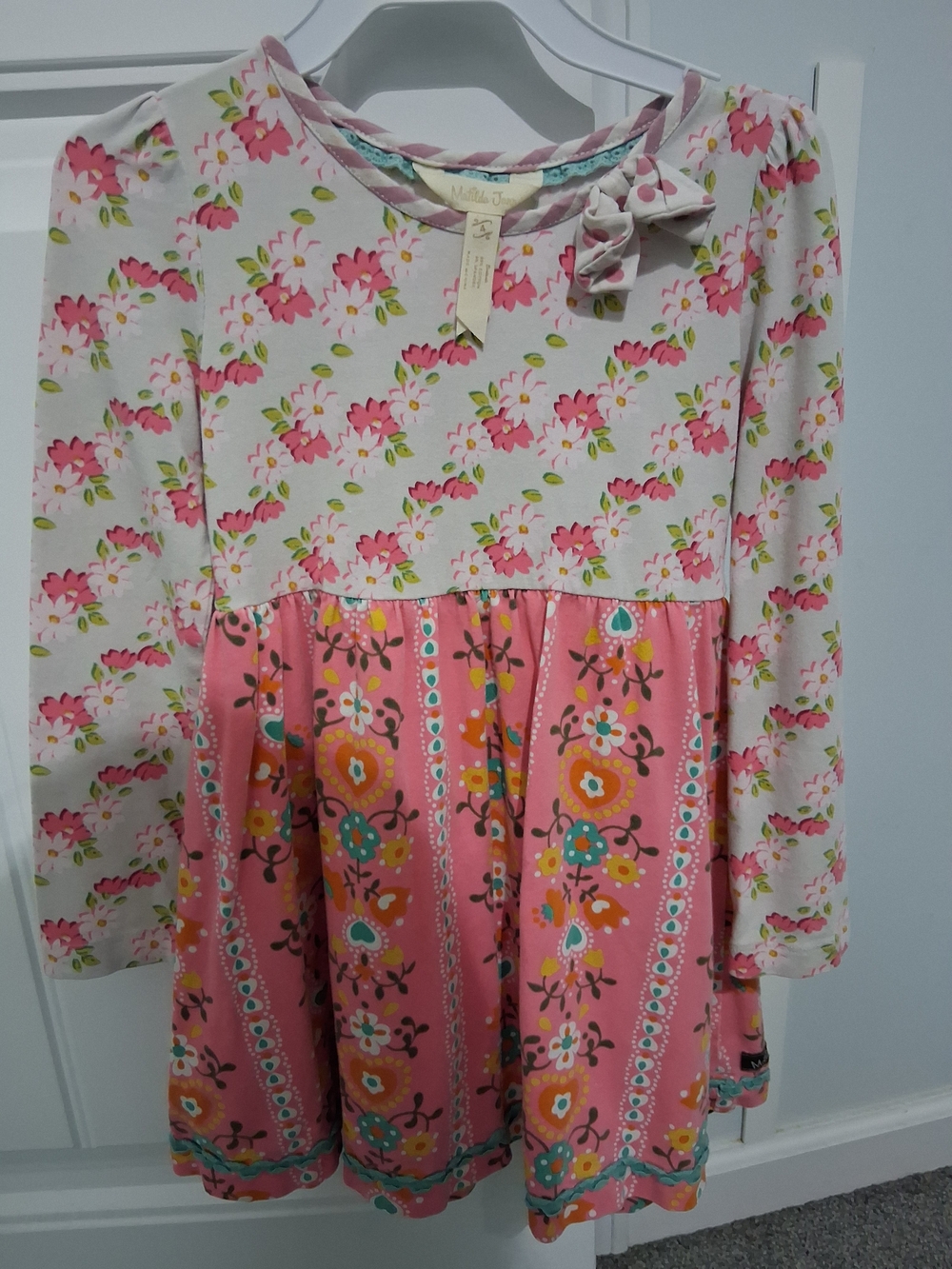 Matilda Jane Pink Floral Long-Sleeve Tiered Dress